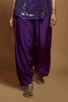 Buy_Style Junkiie_Purple Crepe Plain High Waisted Patiala Pant  _Online_at_Aza_Fashions