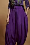 Shop_Style Junkiie_Purple Crepe Plain High Waisted Patiala Pant  _Online_at_Aza_Fashions