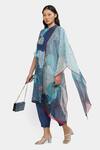 Shop_Satya Paul_Blue Cotton Bandeau Neck Floral Print Kurta And Salwar Set _Online_at_Aza_Fashions