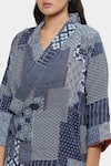 Shop_Satya Paul_Blue Linen Shawl Neck Glacial Grace Printed Kimono Top _Online_at_Aza_Fashions