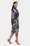 Buy_Satya Paul_Black Satin Shawl Neck Feminist Yakuza Printed Kimono Jacket _Online_at_Aza_Fashions