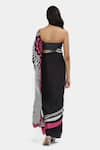 Shop_Satya Paul_Black Satin Georgette Illusion Saree With Running Blouse _at_Aza_Fashions