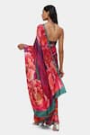 Shop_Satya Paul_Pink Satin Georgette Embellished Crystals Gulaab Saree With Running Blouse _at_Aza_Fashions