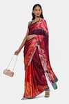 Buy_Satya Paul_Pink Satin Georgette Embellished Crystals Gulaab Saree With Running Blouse _Online_at_Aza_Fashions