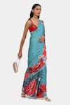 Buy_Satya Paul_Blue Satin Georgette Printed Ginza Embellished Saree With Running Blouse _Online_at_Aza_Fashions