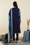Shop_SVA by Sonam & Paras Modi_Blue Crepe Woven Floral Round Embroidered Kurta Pant Set _at_Aza_Fashions