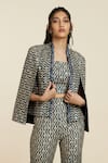 Buy_SVA by Sonam & Paras Modi_Blue Woven Thread Scalloped Pattern Jacket  