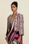 Shop_SVA by Sonam & Paras Modi_Pink Woven Floral Embroidered Jacket  _Online_at_Aza_Fashions