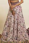SVA by Sonam & Paras Modi_Purple Crepe Print Forest Bloom V Embellished Lehenga With Blouse _Online_at_Aza_Fashions