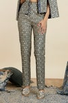 Buy_SVA by Sonam & Paras Modi_Blue Crepe Printed And Embellished Scallop Jacket Open Pant Set  _Online_at_Aza_Fashions