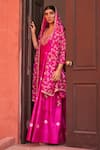 Buy_PUNIT BALANA_Pink Banarasi Silk Embroidery Placement Marodi Work Anarkali Set  _at_Aza_Fashions