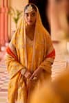 PUNIT BALANA_Yellow Banarasi Silk Woven And Mughal Marodi Kurta Gharara Set _Online_at_Aza_Fashions
