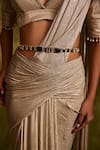 Shop_Tarun Tahiliani_Black Geometric Jewel Embellished Belt _at_Aza_Fashions