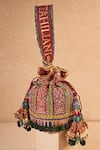 Buy_Tarun Tahiliani_Multi Color Glitter, Embroidery Thread And Sequin Potli Bag_at_Aza_Fashions