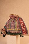 Shop_Tarun Tahiliani_Multi Color Glitter, Embroidery Thread And Sequin Potli Bag_at_Aza_Fashions