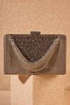 Shop_Tarun Tahiliani_Silver Beads, Diamonds Chainmail Draped Handbag_at_Aza_Fashions