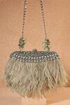 Buy_Tarun Tahiliani_Green Feather Designer Handbag _at_Aza_Fashions