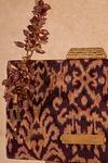 Shop_Tarun Tahiliani_Wine Iron On Studs Ikat Pattern Bag With Sling _at_Aza_Fashions