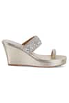 Crimzon_Silver Ananya Diamond Studded Wedges _Online_at_Aza_Fashions