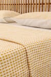 Buy_House This_Yellow Cotton Woven Girnar Checkered Bedcover _Online_at_Aza_Fashions