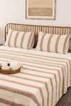 Buy_House This_Brown Cotton Woven Shivalik Stripe Bedcover _at_Aza_Fashions