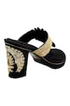 Shop_Veruschka by Payal Kothari_Black Embroidery Zardozi Heels _Online_at_Aza_Fashions