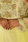 Shop_Detales_Yellow Sharara Georgette Embroidered Floral Sequin And Thread Blouse & Set_Online_at_Aza_Fashions