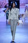 Buy_SVA by Sonam & Paras Modi_Ivory Silk Woven And Embellished Art Deco High Neck Jacket & Pant Set  