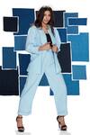 Shop Savaaya Blue Linen Embroidery Collared Lapel Jacket Pant Set at Aza Fashions Shop_Savaaya_Blue Linen Embroidery Collared Lapel Jacket Pant Set_at_Aza_Fashions