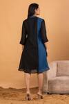 Shop_Savaaya_Black Linen Bandeau Neck Color Blocked Midi Dress_at_Aza_Fashions
