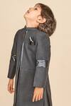 Shop_All Boy Couture_Black Silk Achkan Pyjama Set _Online_at_Aza_Fashions