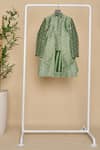 Shop_All Boy Couture_Green Silk Zari Woven Achkan And Kurta Set _Online_at_Aza_Fashions