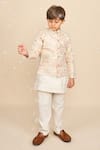 All Boy Couture_White Cotton, Muslin Sequins, Embroidery Thread And Achkan Set _Online_at_Aza_Fashions