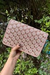 Shop Stitched Soles Pink Sequins, Stones Rectangular Shaped Embellished Clutch at Aza Fashions Shop_Stitched Soles_Pink Sequins, Stones Rectangular Shaped Embellished Clutch_at_Aza_Fashions