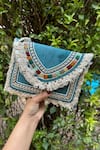 Buy_Stitched soles_Blue Bead Banjara Embellished Clutch _at_Aza_Fashions