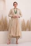 Buy_Chhaya Mehrotra_Ivory Kurta And Pant Habutai Sahista Embellished Jacket Anarkali Set _at_Aza_Fashions