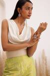 Buy_Chhaya Mehrotra_Ivory Top Silk Satin Cowl Rania And Pant Set _Online_at_Aza_Fashions