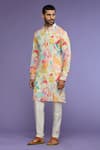Buy_Kora By Nilesh Mitesh_Multi Color Cotton Printed Botanical Kurta Set_at_Aza_Fashions