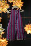 Love The World Today_Purple Gulkhaira Striped Back Tie-up Jumpsuit _Online_at_Aza_Fashions