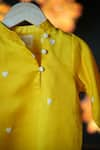 Shop_Love The World Today_Yellow Heart Woven Short Kurta For Boys _Online_at_Aza_Fashions