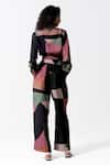 Shop_OFRIDA_Multi Color Cotton Silk Print Dimension Wrap Crop Shirt With Pant  _at_Aza_Fashions