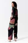 Shop_OFRIDA_Multi Color Cotton Silk Print Dimension Wrap Crop Shirt With Pant  _Online_at_Aza_Fashions