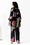 Shop_OFRIDA_Multi Color Cotton Silk Print Geometric Dimension Button Down Shirt With Pant _at_Aza_Fashions