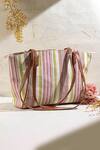 Buy_Amyra_Brown New Yorker Striped Tote Bag _at_Aza_Fashions