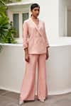 Buy Parshya Pink Viscose, Jacquard Pearls, Embroidery Embellished Blazer And Silk Pant Set at Aza Fashions Buy_Parshya_Pink Viscose, Jacquard Pearls, Embroidery Embellished Blazer And Silk Pant Set _at_Aza_Fashions