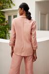 Parshya Pink Viscose, Jacquard Pearls, Embroidery Embellished Blazer And Silk Pant Set Online at Aza Fashions Parshya_Pink Viscose, Jacquard Pearls, Embroidery Embellished Blazer And Silk Pant Set _Online_at_Aza_Fashions