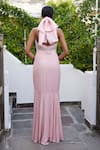 Shop_Parshya_Pink Viscose Crepe Georgette Embellished Pleated Bodice Fish Cut Gown _at_Aza_Fashions