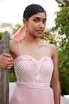 Parshya_Pink Viscose Crepe Georgette Embellished Pleated Bodice Fish Cut Gown _Online_at_Aza_Fashions