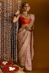 Buy_Priyal Bhardwaj_Pink Banarasi Silk Handwoven Floral Jaal And Geometric Pattern Saree _Online_at_Aza_Fashions