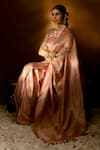 Buy_Priyal Bhardwaj_Pink Banarasi Silk Handwoven Chevron And Vintage Pattern Saree 